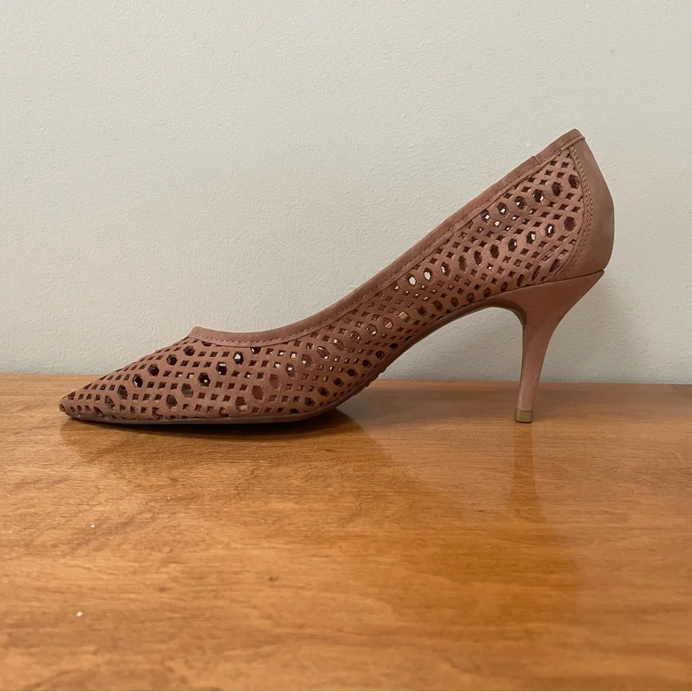 SCHUTZ Tan Brown Neutral Perforated Heels - Picture 2 of 9